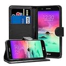 LG K10 2017 X400 M250N Cases - Premium Black Wallet Leather Flip Case Cover For LG K10 2017 [Card Holder] [Magnetic Closure]