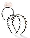 Kitsch Zig Zag Headbands - Recycled Plastic Hair Band for Men & Women | Classic 90s Headband & Hairband | Mens Headband | Wavy Headband with Teeth | Hair Headbands for Women, 2pc (Black&Tort)