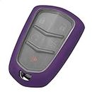 TANGSEN Smart Key Fob Case Purple TPU Protective Cover for Cadillac ATS CT6 CTS Escalade SRX XT4 XT5 XTS 3 4 5 6 Button Keyless Entry Remote Control Accessories
