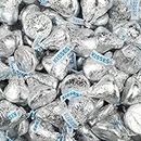 Hershey Kisses Milk Chocolate Candy, Approx.60 Pieces Silver Foil Wrap (in Tundras Sealed Bag)
