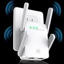 WLAN Amplifier, Ultraxtended WiFi Repeater with LAN Ethernet Connection, 300 Mbit/s Internet Extender Booster, Compatible with Alexa and 99% Standard Routers, Coverage up to 200 m²