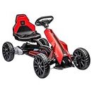 Aosom Electric Go Kart, 12V Outdoor Racer Car for Kids, with Forward Backward, Adjustable Speed, Ages 3-8 Years Old, Red