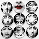 8 Inch Vintage Fornasetti Plates Wall Hanging Dishes Home Black & White Decor