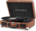 Victrola Vintage 3 Velocidades Bluetooth Portátil Maleta Reproductor de Grabaciones con Incorporado