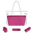 DGAZ Silk Tote Organiser Insert Fits LV Neverfull PM/MM/GM, Silky Smooth Touch, Luxury Handbag & Tote Shaper (Rose Pink, GM)