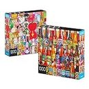 2-Pack of 1000-Piece Jigsaw Puzzles, for Adults, Families, and Kids Ages 8 and up, Perfume Bottles and Craft Beer Bottles