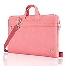 Voova Laptop Bag 17 17.3 inch, Waterproof Laptop Case Sleeve with Shoulder Straps, Computer Briefcase Cover Compatible with MacBook/Acer/Asus/Dell for women ladies& Girls boys -Pink