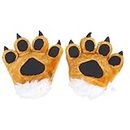Toyvian Kids Mittens 1 Pair Furry Tiger Paws Fursuit Paws, Tiger Cosplay Costume Plush Animal Claw Glove Cartoon Tiger Role Play Props for Adults Kids Winter Mittens