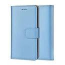 Apple iPhone 6-6S-7-8 Genuine Leather Bookcase, Premium Authentic Genuine Leather Wallet Case with Magnetic, Kickstand, Cash & Card Slots Stockproof Slim Flip Bookcase Cover (Blue)