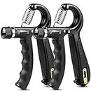 EPKAOZEY Hand Grip Strengthener, 2 Pack Grip Strength Trainer with Adjustable Resistance 11-132Lbs, Forearm strengthener, Non-Slip Hand Gripper for Muscle Building Hand Exercises for Athletes