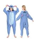 CANASOUR Polyster Unisex Child Halloween Animal Cosplay Costume Chirstmas Anime One-Piece Onesie for Girls Boys 10-12 Years(10(125#), Blue)