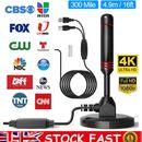 300 Miles HD TV Digital TV Antenna Booster Indoor Outdoor Aerial w/Magnetic Base