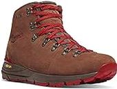 Danner Mountain 600 Hiking Boots for Men - Waterproof, with Durable Suede Upper, Breathable Lining, Triply-Density Footbed, & Vibram Traction Outsole, Brown/Red - Suede - 11 D