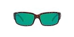Costa Del Mar Mens Caballito Rectangular Sunglasses, Tortoise/Copper Green Mirrored Polarized-580G, 59 mm