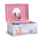 JewelKeeper Girl's Musical Jewelry Storage Box with Spinning Owls, Woodland Design, Twinkle Twinkle Little Star Tune