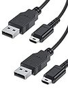 Charging Cable Compatible with Nintendo DS Lite, Pack of 2 1.2 m Cable Only for Nintendo DS Lite USB A 2.0 Charging Cable 1A Black 3.9 ft