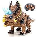 STEAM Life Remote Control Dinosaur Toys for Kids 3 4 5 6 7+ Light Up & Realistic Roaring Sound - Triceratops Dinosaur Toys - Electronic Walking Dinosaur Toys - Dinosaur Robot Toy for Kids Boys Girls