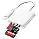 SD Card Reader for iPhone/iPad,PuavntView Micro SD Card Adapter,Memory SD Card Reader Trail Camera Viewer for iPhone iPad,Plug and Play