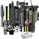 21 in 1 Survival Kit, Outdoor Ausrüstung, Survival Ausrüstung für Camping, Bushcraft, Wandern, Jagd, Abenteuer, Geschenke für Männer, Väter