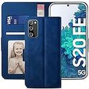 YATWIN Case for Samsung Galaxy S20 FE 5G 2022, Flip Wallet Leather Case with Card Holder Kickstand Phone Cases Cover for Samsung S20 FE 4G/5G - Blue
