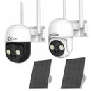 Wireless Solar Powered WiFi Camera Outdoor 4MP 2K PTZ Home Security Camera CCTV
