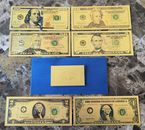 Set of 6 USA Novelty Notes with 24KT Gold Plating, COA & Envelope Included!!