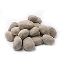 Stanbroil 24pcs Light Weight Ceramic Fiber Pebble Stones for Indoor, Gas Inserts, Ventless, Vent Free, Electric, Outdoor Fireplaces and Fire Pits - Beige