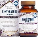 Reserveage Beauty, Resveratrol 500 mg, Antioxidant Supplement for Heart and Cellular Health, Supports Healthy Aging and Immune System, Paleo, Keto, 60 Capsules