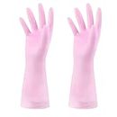 2pcs Gloves Cleaning Mittens Outdoor Home Dishes Washing Accessory Household Clothes Lightweight Kitchen (Color : Pink)