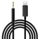 (Apple MFi Certified) (1m) ET Lighting to 3.5mm Aux Cable Male to Male Jack Braided Gold Plated for I-Phone 11 12 13 14 Pro Max X 7 Cable Car Converter Headphone Audio Adapter