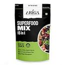 Ariga Foods Mixed Nuts Dry Fruits Superfood Trail Mix Value Pack(200g) | Almond, Cashews, Pumpkin, Sunflower, Watermelon, Flax, Raisins, Black Currant, Cranberries | Healthy Snack 15 in 1 | Vitamins & Minerals Rich | Healthy Diet Food