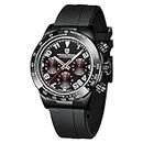 Pagani Design 2022 Luxury Brand Men Quartz Wristwatches Sapphire Glass Sports Chronograph Stainless Steel Watch for Men (Black)