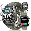 LIGE Military Smart Watch for Men with Bluetooth Dail Calls Speaker, 1.85'' HD Outdoor Tactical Watch with 24+ Sport Modes/Heart Rate/Blood Pressure, IP67 Waterproof Smartwatch for iOS Android