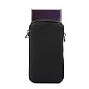 Neoprene Phone Pouch Sleeve Carrying Case with Neck Lanyard for Samsung Galaxy Note 20 Ultra S21 S20 Ultra A72 A32 5G A12 A22, Moto G Power G Play 2021, LG V60 ThinQ Stylo 6, OnePlus Nokia (Black-XL)
