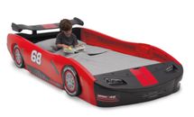 Race Car Bed Red Twin Turbo Racing Frame For Boys Girls Kids Bedroom Furniture