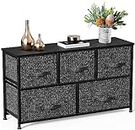Pipishell Chest of Drawers, Fabric Storage Drawers easy to Install, Dresser with Wood Top and Large Storage Space, Vertical Chest of 5 Drawers Bedroom, Living Room, Nursery Room, Hallway