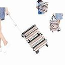 Shopping Trolley Grocery Bag with Wheels Backpack Straps - Fineget Folding Utility Cart Telescoping Handle for Women Travel Trip Vacations Camping Beach Play Picnic Laundry Luggage School Fashion