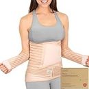 3 in 1 Postpartum Belly Support Recovery Wrap – Postpartum Belly Band – After Birth Brace – Slimming Girdles – Body Shaper - Waist Shapewear – Post Surgery & Back Support - Pregnancy Belly Support Band (Classic Ivory, M/L)