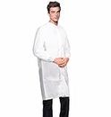 AMZ Medical Supply Lab Coat Disposable 3X-Large. Pack of 10 White Disposable Lab Coats for Adults Without Pockets. 30gm/m2 Polypropylene Surgical Gowns with Knit Wrists, Knit Collar, Plastic Snaps.