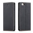 QLTYPRI Case for iPhone 6 Plus 6S Plus, Premium PU Leather Cover TPU Bumper with Card Holder Kickstand Hidden Magnetic Adsorption Flip Wallet Case Cover for iPhone 6 Plus 6S Plus - Black