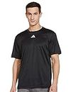 Adidas Men's Fitted T-Shirt (IB7915_Black/LUCBLU/SILVMT L)
