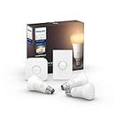 Philips Hue White Ambiance LED Smart Button Starter Kit, 3 A60 Smart Bulbs, 1 Smart Button and 1 Hue Hub (Compatible with Alexa, Apple HomeKit and Google Assistant)