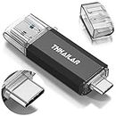 THKAILAR USB Stick 128GB USB 3.1 Memory Stick Thumb Drive C for External Storage Data,Pen Drive Flash Drive for Androidphones/PC/MacBook Pro (Black)