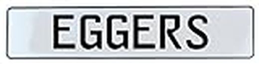 Vintage Parts 625235 Wall Art (Eggers White Stamped Aluminum Street Sign Mancave), 1 Pack