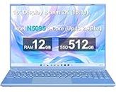 SJMCGC/AOCWEI Laptop 16 Inch Intel N5095 Up to 2.9Ghz, Win 11 Gaming Laptop 12GB RAM 512GB SSD Extension 1TB, Laptops Support 5G WiFi丨BT 4.2丨Cooling Fan丨1920*1200丨Mouse And Keyboard Protector-Blue