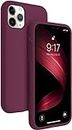 LOXXO® Microfiber Candy Case Compatible for iPhone 11 Pro Max 6.5 inch, Shockproof Slim Back Cover Liquid Silicone Case - Wine Red