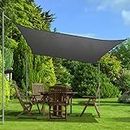 HIPPO Shade Sail 6 x 6 ft 300 GSM Sun Shade 98% UV Block for Canopy Cover, Outdoor Patio, Garden, Pergola, Balcony Tent (Carbon-Grey, Customized, Pack of 1)