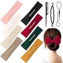 VEGCOO 8 Pcs Deft Hair Bun Maker with 4 Pcs Hair Styling Tools, French Spinning Bun Maker for Hair, Twist Hairstyle Bun Shaper for Bridesmaids Girls, Fashion Hair Accessories for Women