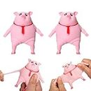 2 Pack Pink Pig Stress Balls Toy, Funny Novelty Cute Squishy Toy Pink Pig Gifts for Kids Adults, Stress Reliever Toy Fidget Sensory Squeeze Stretch Ball Party Favors