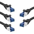 KabelDirekt – 25m x5 – Ethernet, Patch & Network Cable (transfers gigabit Internet Speed, Ideal for 1Gbps Networks/LANs, routers, modems, switches, RJ45 Plug (Silver), Black)